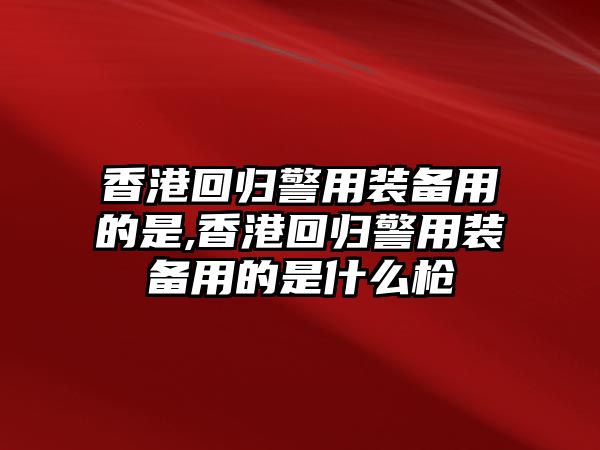 香港回歸警用裝備用的是,香港回歸警用裝備用的是什么槍