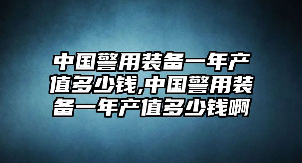 中國警用裝備一年產值多少錢,中國警用裝備一年產值多少錢啊