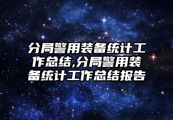 分局警用裝備統計工作總結,分局警用裝備統計工作總結報告