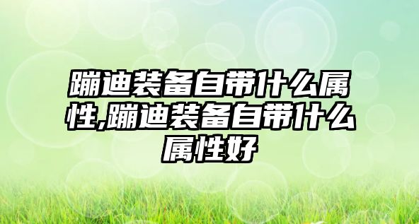 蹦迪裝備自帶什么屬性,蹦迪裝備自帶什么屬性好