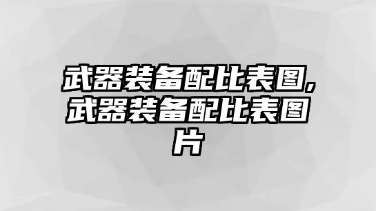 武器裝備配比表圖,武器裝備配比表圖片