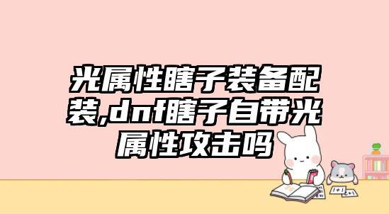 光屬性瞎子裝備配裝,dnf瞎子自帶光屬性攻擊嗎