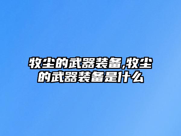 牧塵的武器裝備,牧塵的武器裝備是什么