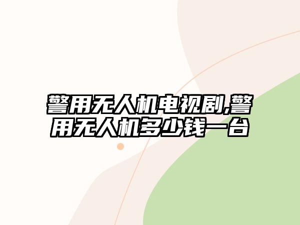 警用無人機電視劇,警用無人機多少錢一臺