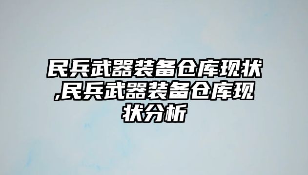 民兵武器裝備倉庫現狀,民兵武器裝備倉庫現狀分析