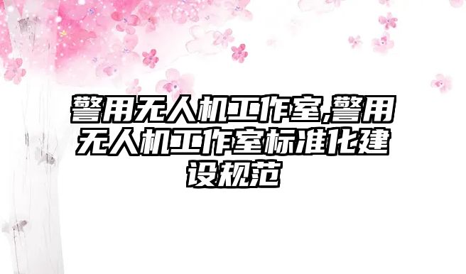 警用無人機工作室,警用無人機工作室標準化建設規范