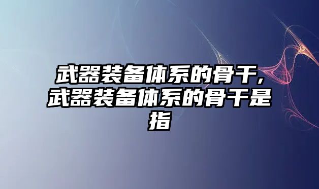 武器裝備體系的骨干,武器裝備體系的骨干是指