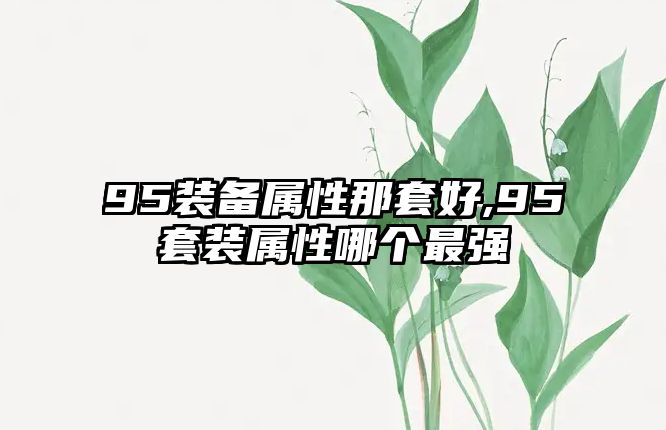 95裝備屬性那套好,95套裝屬性哪個最強(qiáng)