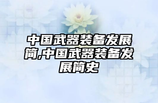 中國武器裝備發(fā)展簡,中國武器裝備發(fā)展簡史