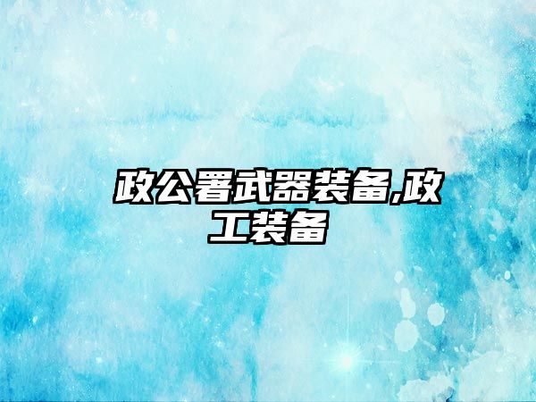 亷政公署武器裝備,政工裝備