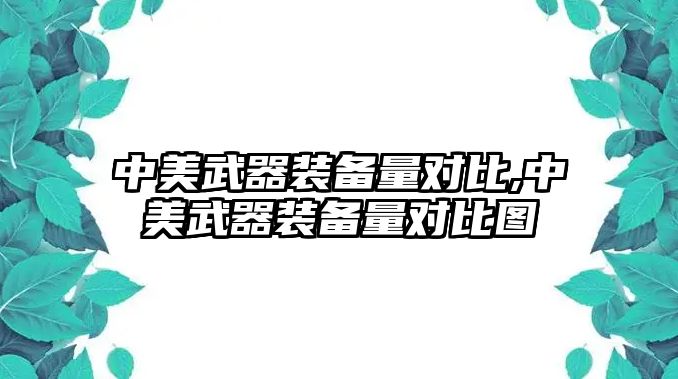 中美武器裝備量對比,中美武器裝備量對比圖