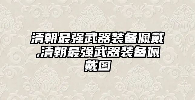 清朝最強武器裝備佩戴,清朝最強武器裝備佩戴圖