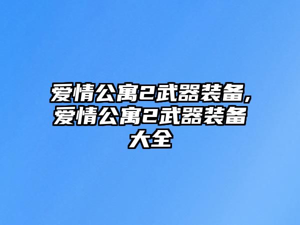 愛情公寓2武器裝備,愛情公寓2武器裝備大全