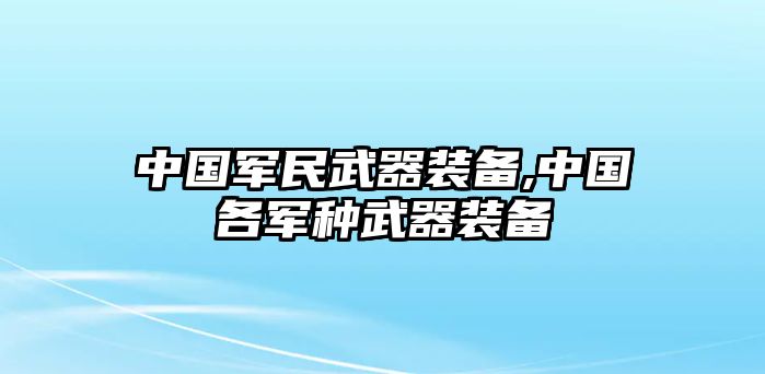 中國軍民武器裝備,中國各軍種武器裝備