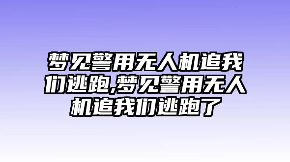 夢見警用無人機追我們逃跑,夢見警用無人機追我們逃跑了