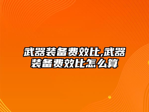 武器裝備費(fèi)效比,武器裝備費(fèi)效比怎么算