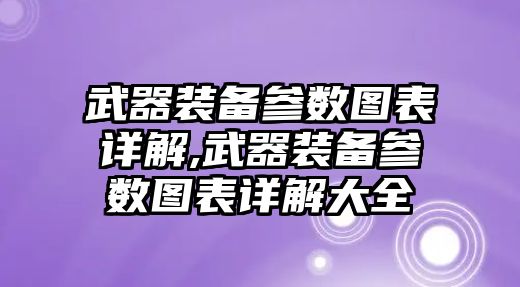 武器裝備參數(shù)圖表詳解,武器裝備參數(shù)圖表詳解大全