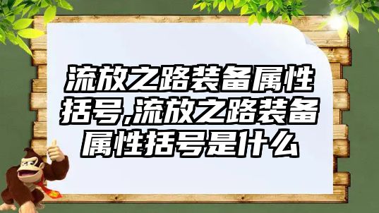 流放之路裝備屬性括號,流放之路裝備屬性括號是什么