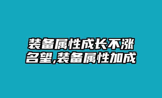 裝備屬性成長不漲名望,裝備屬性加成