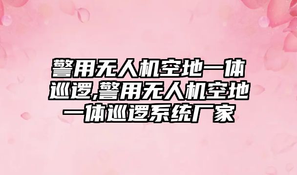 警用無人機空地一體巡邏,警用無人機空地一體巡邏系統廠家