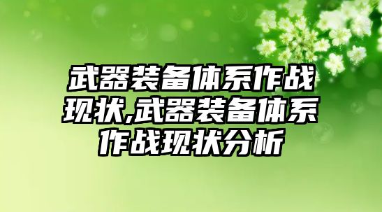 武器裝備體系作戰現狀,武器裝備體系作戰現狀分析