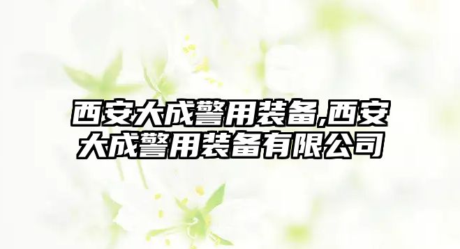 西安大成警用裝備,西安大成警用裝備有限公司