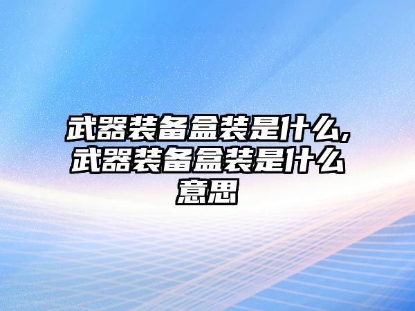 武器裝備盒裝是什么,武器裝備盒裝是什么意思