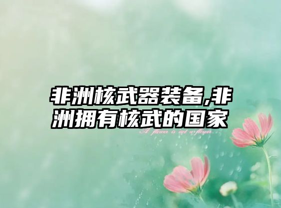 非洲核武器裝備,非洲擁有核武的國家