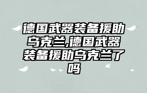 德國(guó)武器裝備援助烏克蘭,德國(guó)武器裝備援助烏克蘭了嗎