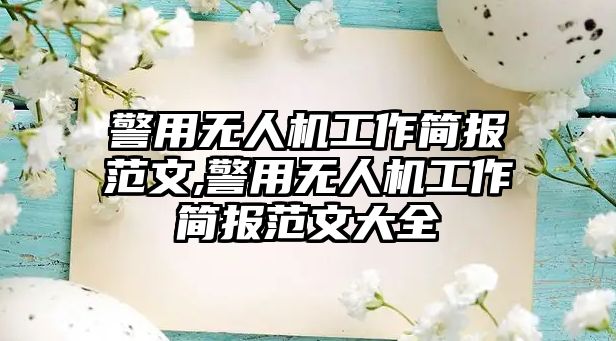 警用無人機工作簡報范文,警用無人機工作簡報范文大全