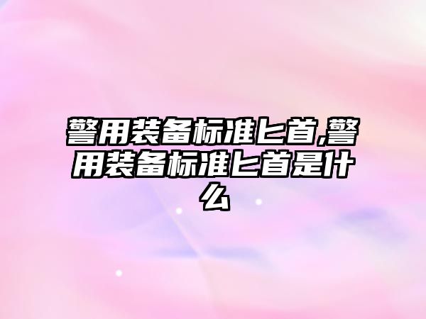 警用裝備標準匕首,警用裝備標準匕首是什么