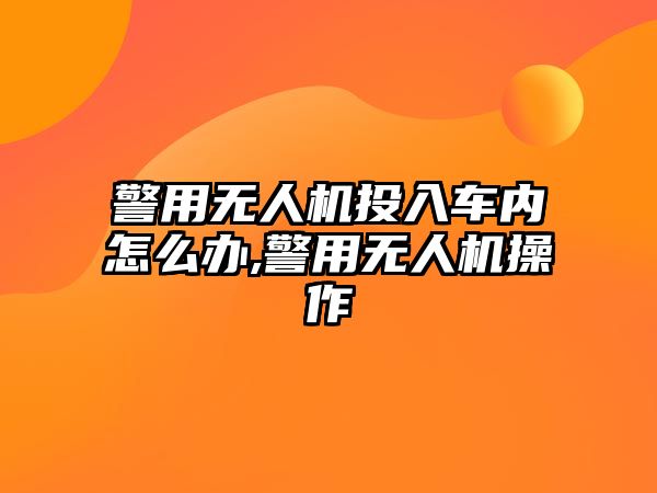 警用無人機投入車內(nèi)怎么辦,警用無人機操作