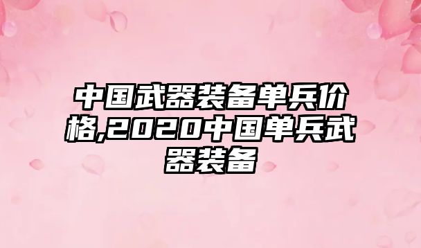 中國武器裝備單兵價格,2020中國單兵武器裝備